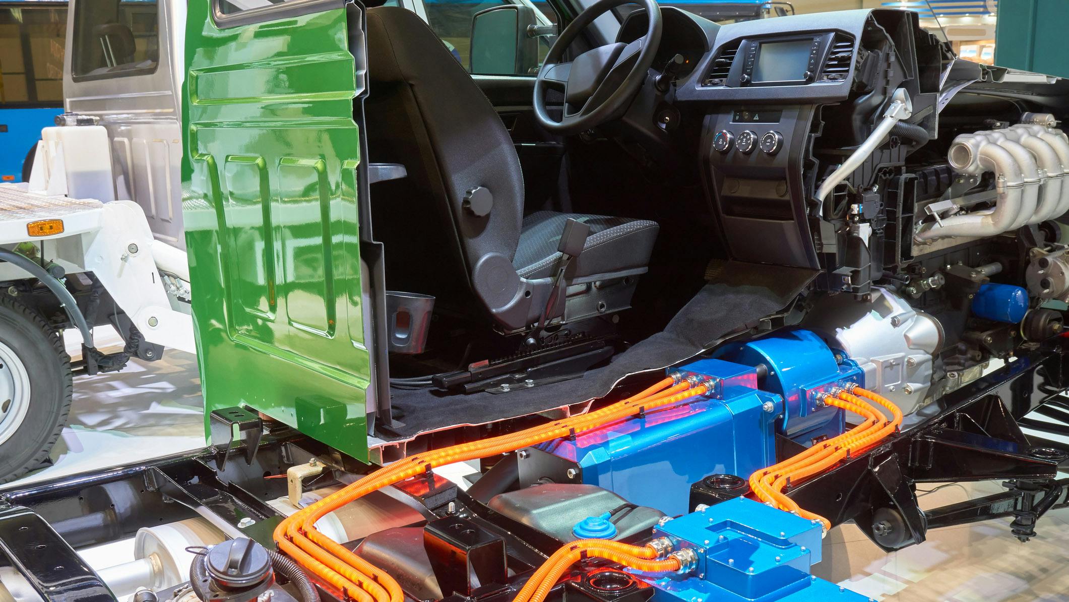 Close up of a Hybrid System on a Truck