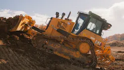 Caterpillar autonomous dozer working on a job site Caterpillar autonomous dozer working on a job site