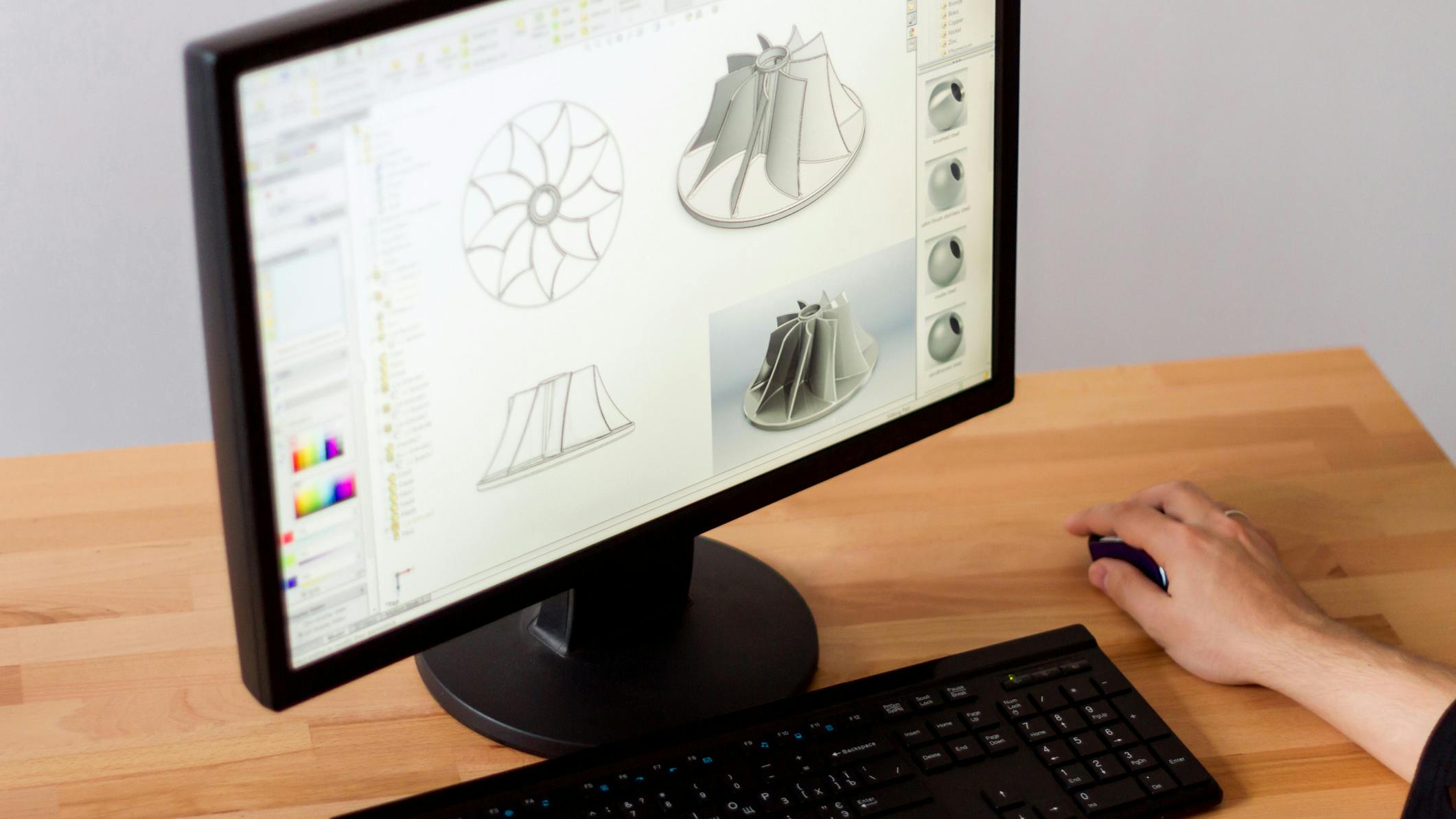 Computer Screen Showing a Part Being Modeled in Design Software