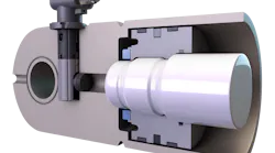 Cross section view of Leggett & Platt Integrated Radar Measurement (IRM) Sensor installed on a hydraulic cylinder Cross section view of Leggett & Platt Integrated Radar Measurement (IRM) Sensor installed on a hydraulic cylinder