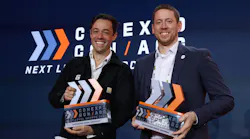 Ryan Luke Johns of Gravis Robotics (left) and Ben Holter, from Husco (right) holding their CONEXPO Next Level Awards Ryan Luke Johns of Gravis Robotics (left) and Ben Holter, from Husco (right) holding their CONEXPO Next Level Awards