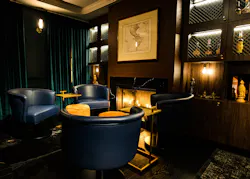 The Fountain Inn in Washington D.C. is a great study in manipulative table and seating arrangements and heights. An intimate clutch of comfy lounges is placed next to a cozy fireplace. Square tables that can fold out to larger rectangles cater to any size group, sitting just below the bar next to it. The Fountain Inn in Washington D.C. is a great study in manipulative table and seating arrangements and heights. An intimate clutch of comfy lounges is placed next to a cozy fireplace. Square tables that can fold out to larger rectangles cater to any size group, sitting just below the bar next to it.