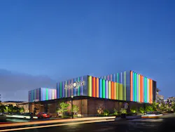 The rainbow lights on the exterior of the Austin Media Center spotlight the creative home of Austin PBS and the Austin Community College Communications Studies. The rainbow lights on the exterior of the Austin Media Center spotlight the creative home of Austin PBS and the Austin Community College Communications Studies.