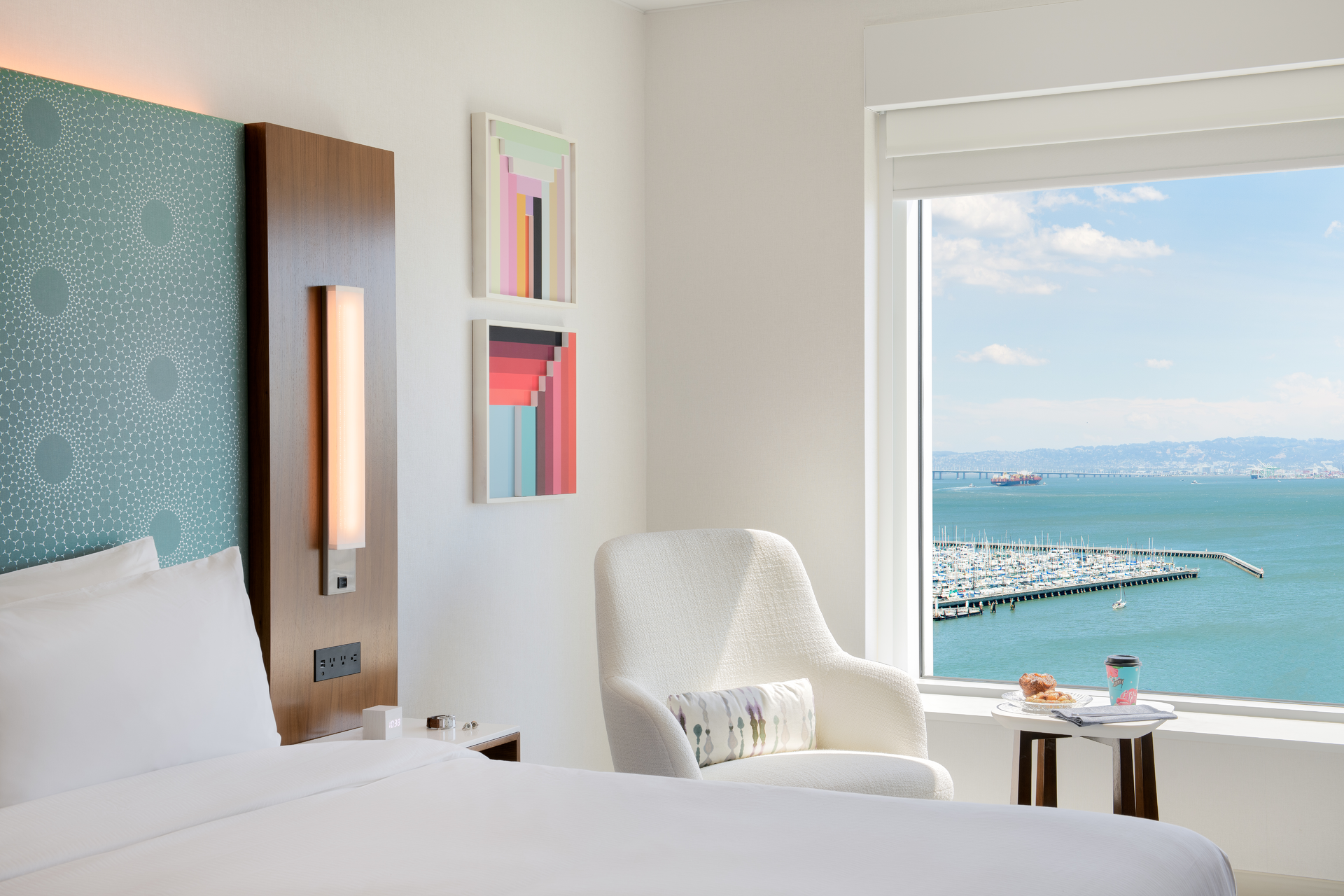 Large picture windows showcase epic views of the Bay and ballpark.