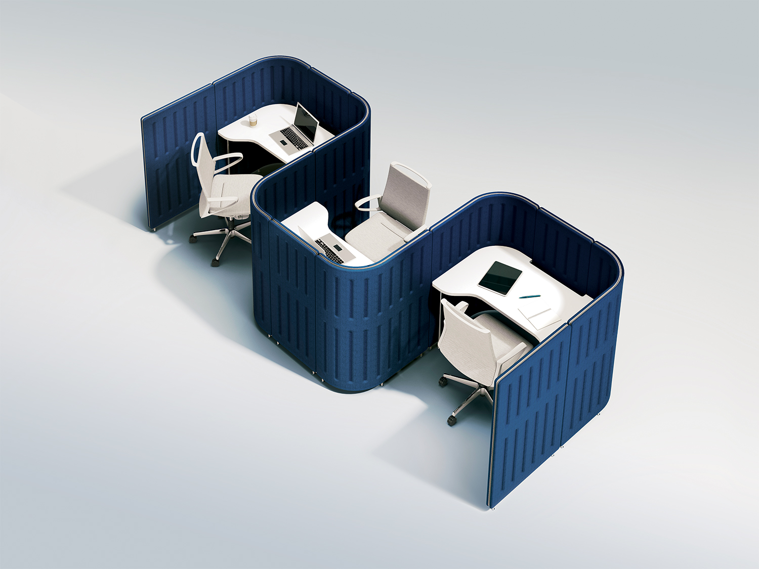 Muffle panels are available in a variety of colors and shapes.