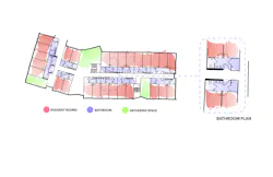This is a mini-suite bathroom layout. This is a mini-suite bathroom layout.