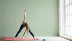 Kirei Mint PET panel in a yoga studio. Kirei Mint PET panel in a yoga studio.