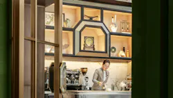 The custom bar counter and shelving backdrop can serve host to private events such as baking and floral design classes. The custom bar counter and shelving backdrop can serve host to private events such as baking and floral design classes.