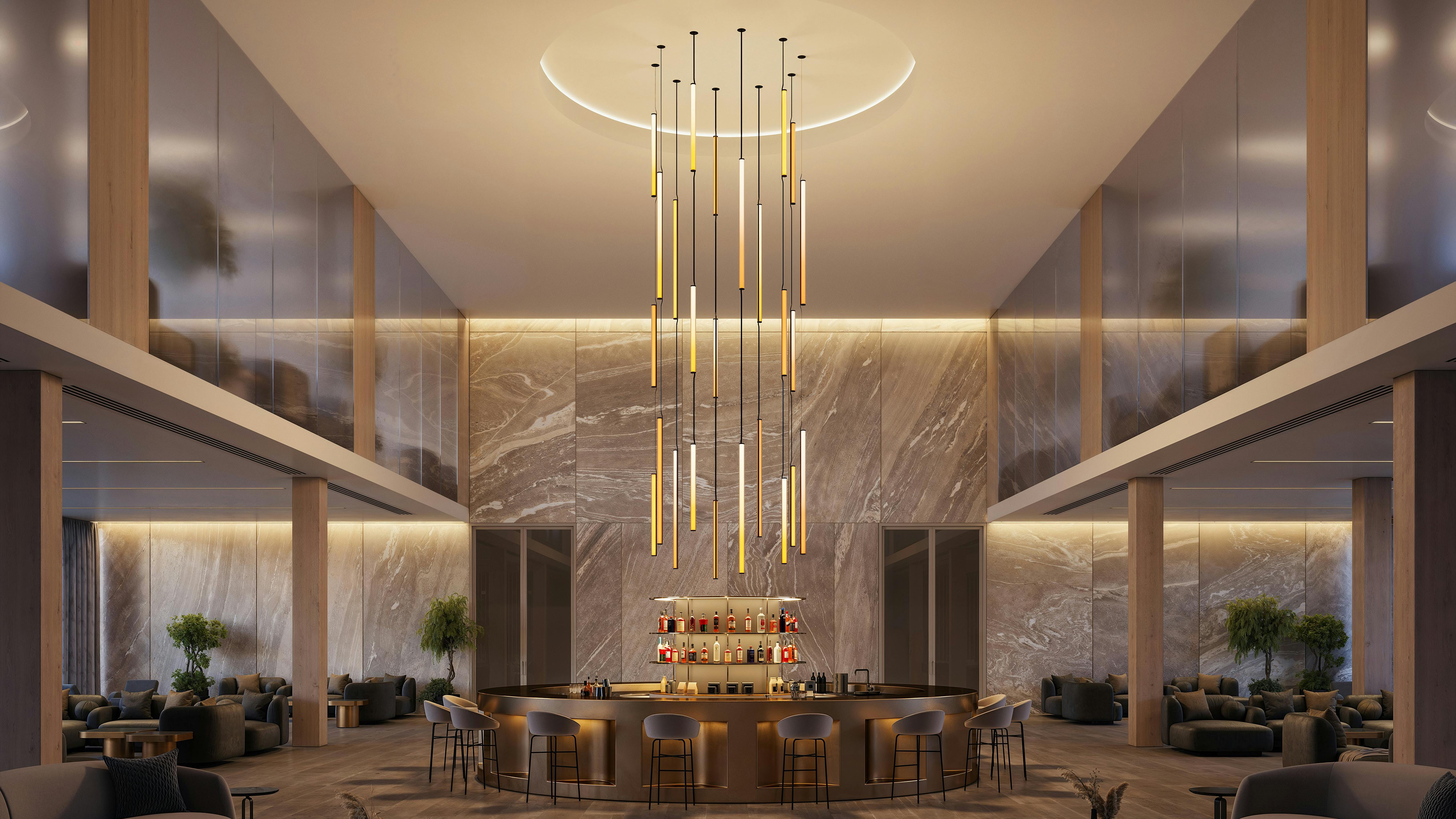 Velia luminaire by Eureka Lighting in a cluster.