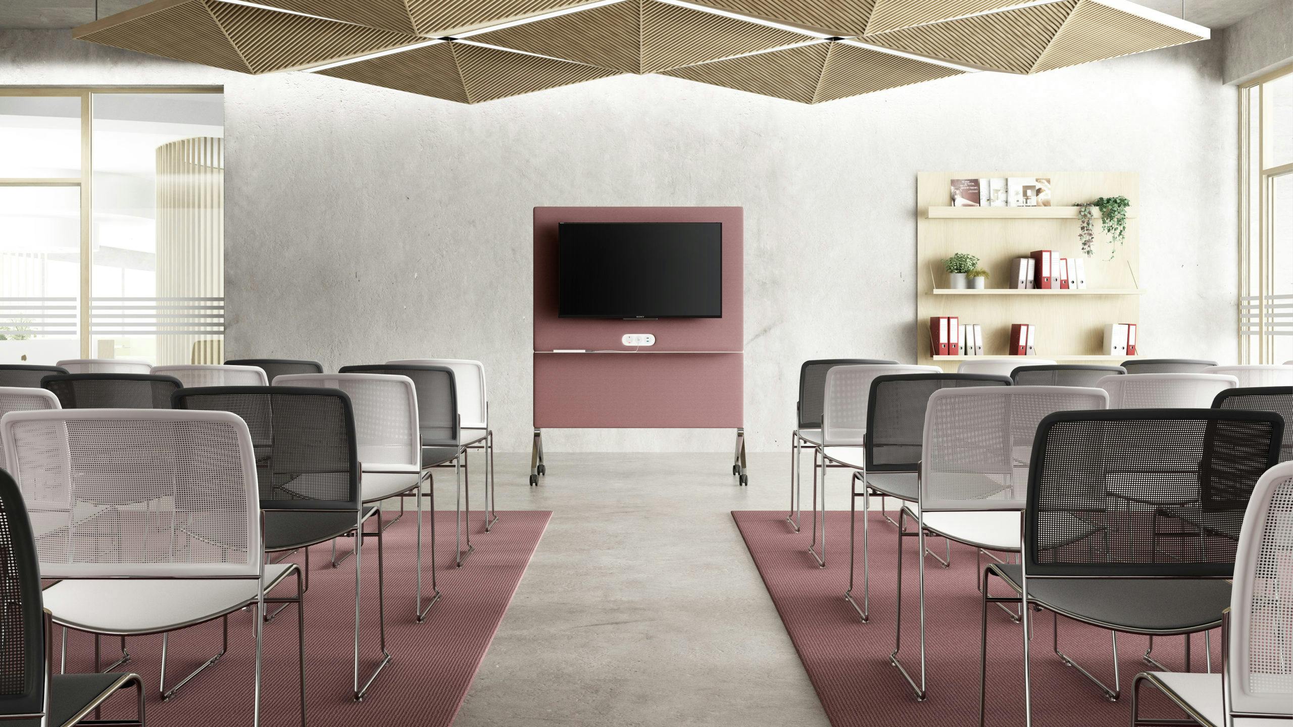 The Portal upholstered mobile unit creates flexible collaboration spaces.