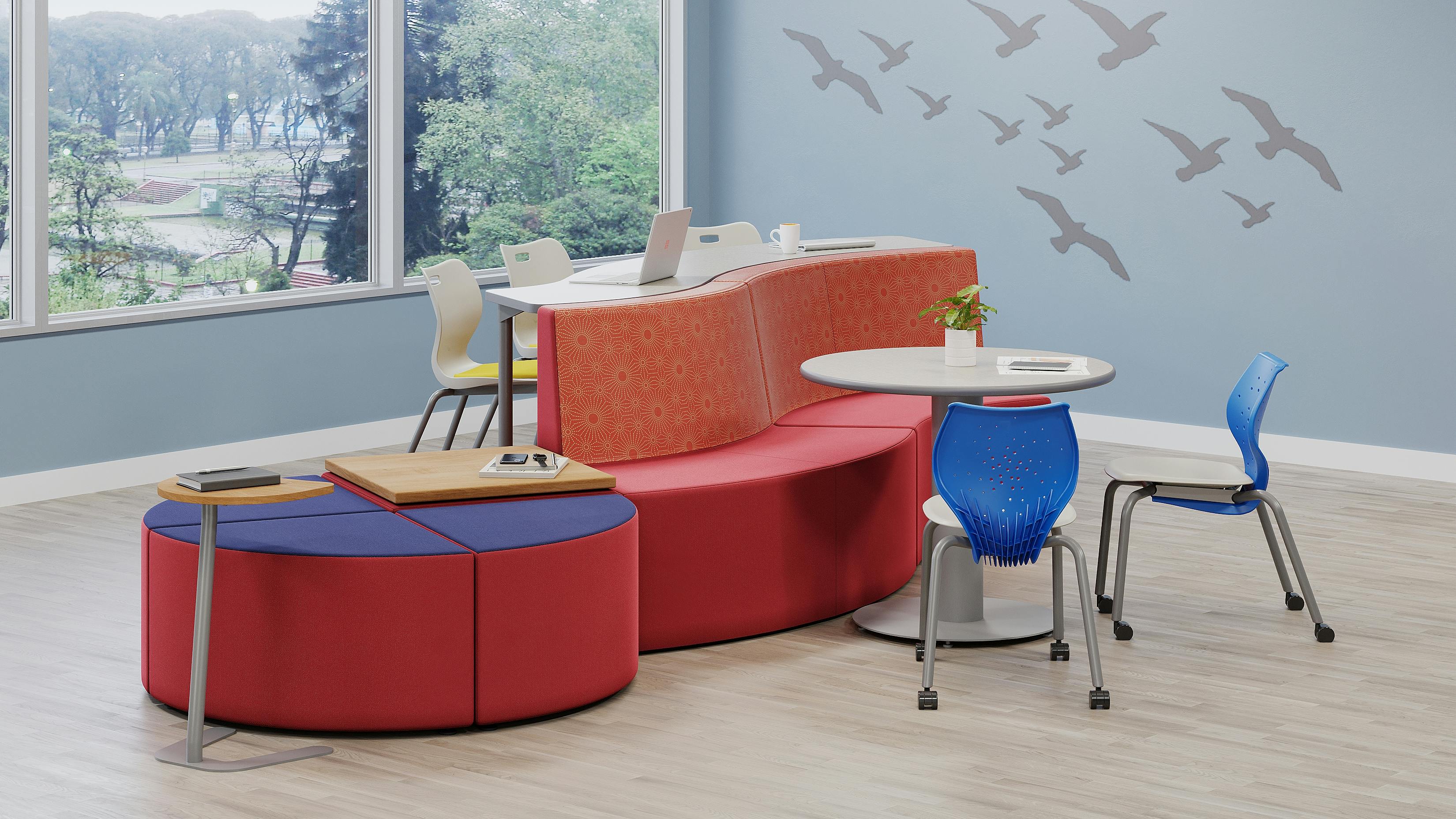 Ted side table's worksurface comes in three top shapes.