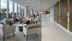 Hospital waiting areas can accommodate visitors with larger spaces that improve safety with clear sight lines. Hospital waiting areas can accommodate visitors with larger spaces that improve safety with clear sight lines.