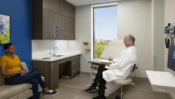 Gary C. Werths Building at Siteman Cancer Center - Patient consult room with doctor and patient Gary C. Werths Building at Siteman Cancer Center - Patient consult room with doctor and patient