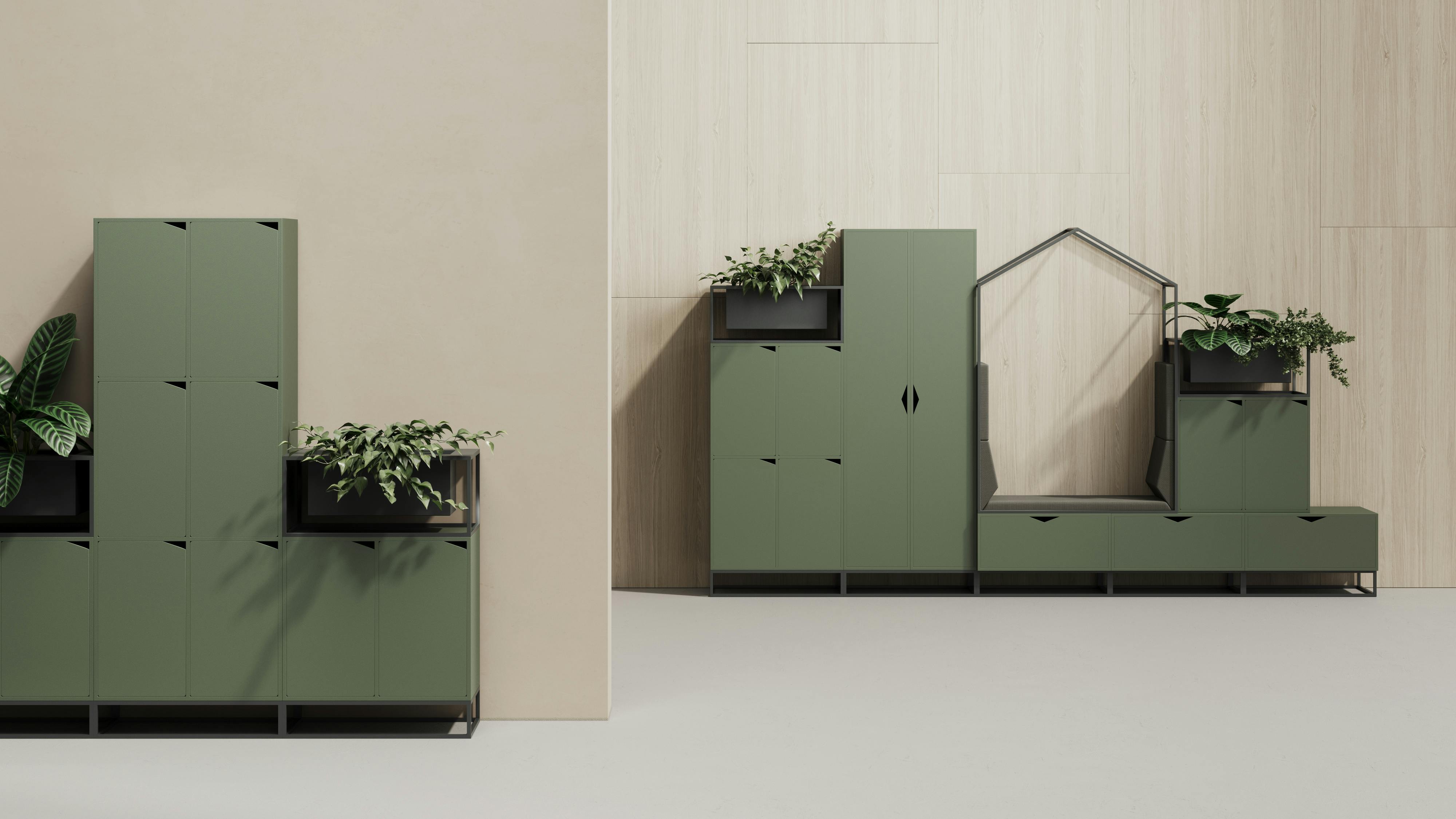 Mizetto's Cottage shown in an olive green.