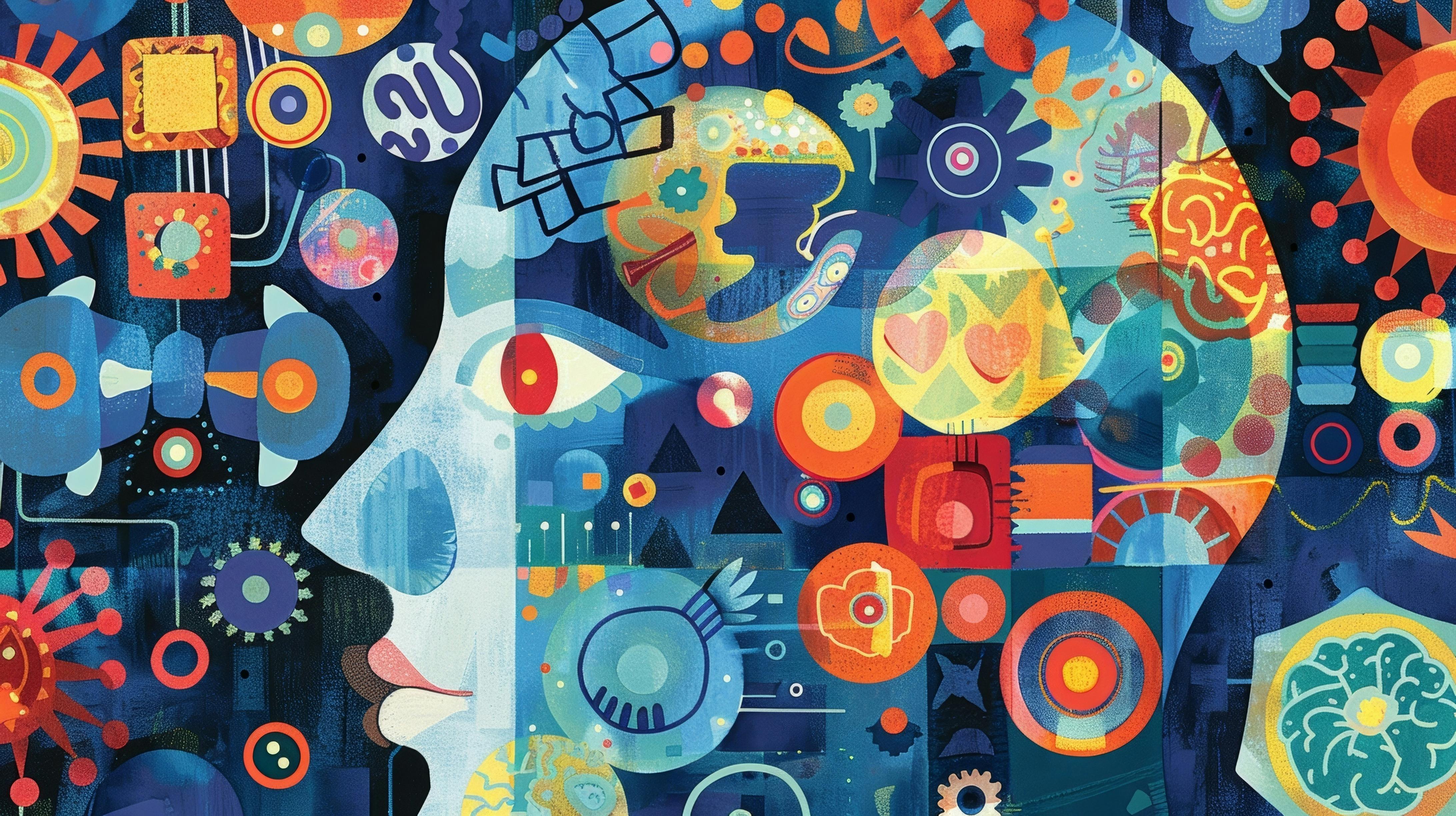 Colorful stock illustration for neurodivergence, sensory processing