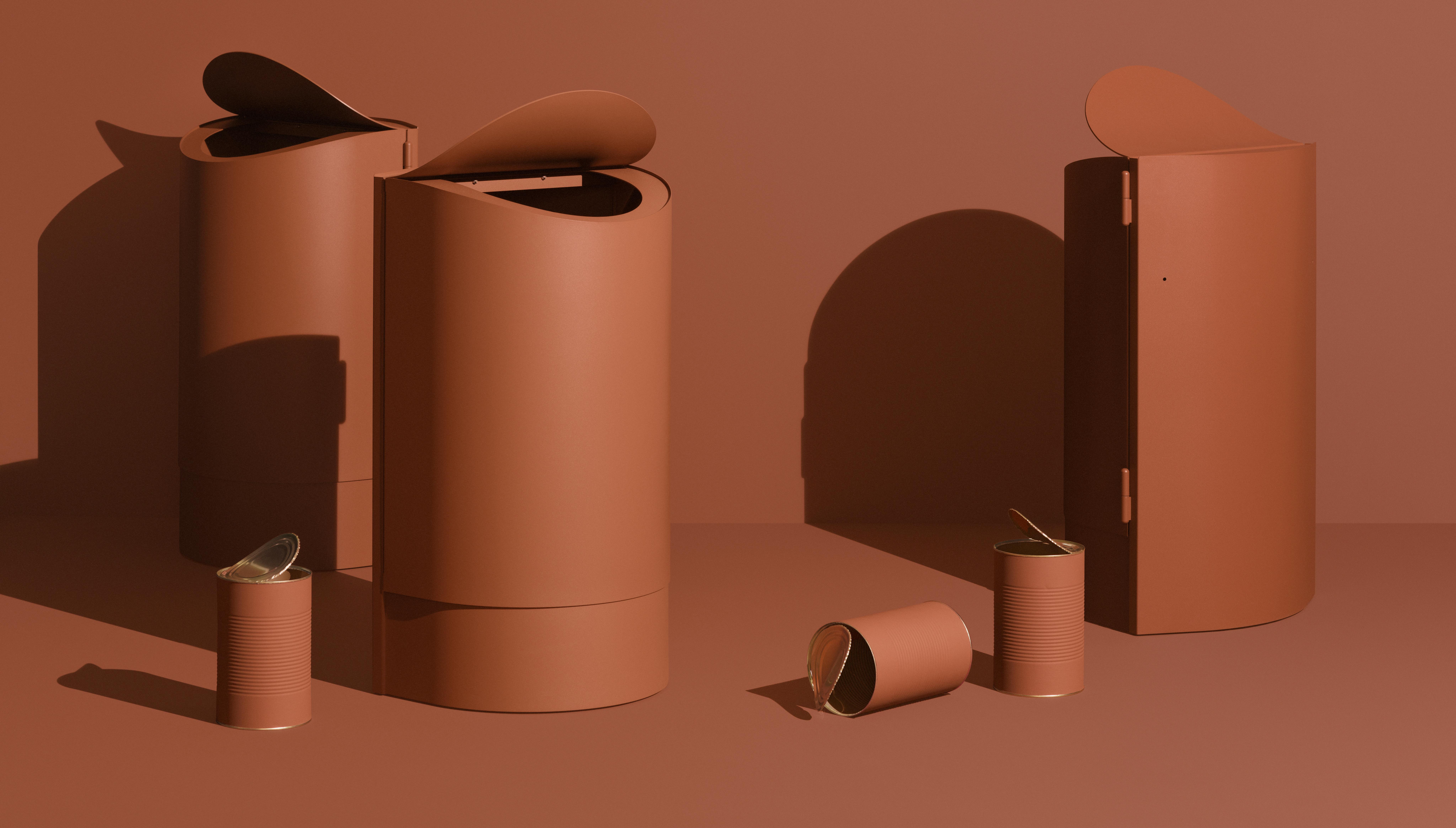 Mizetto's Captin, a recycled powder-coated steel recycling station.