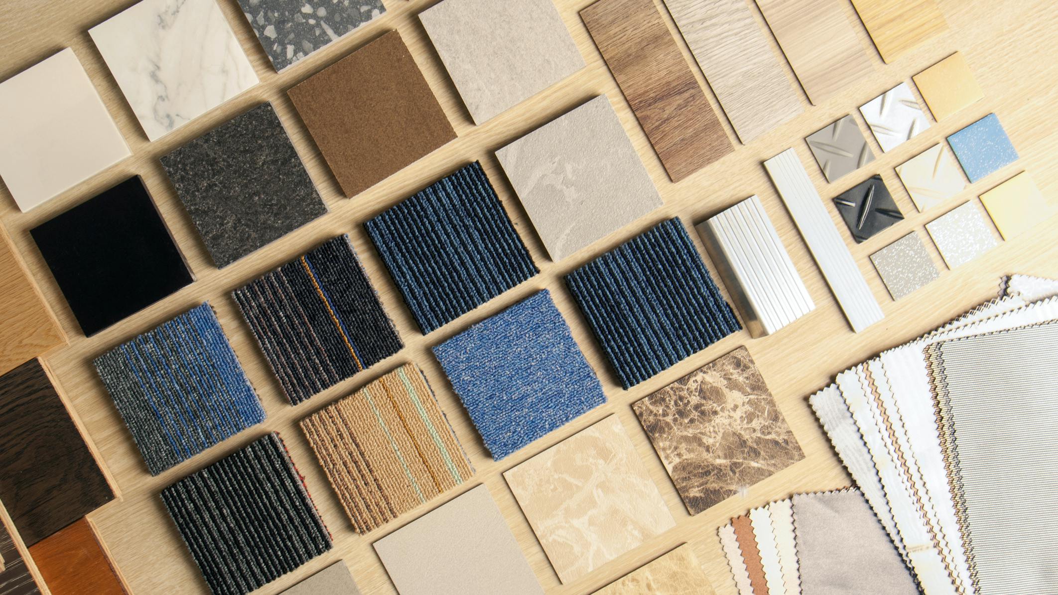 Interior design materials palette