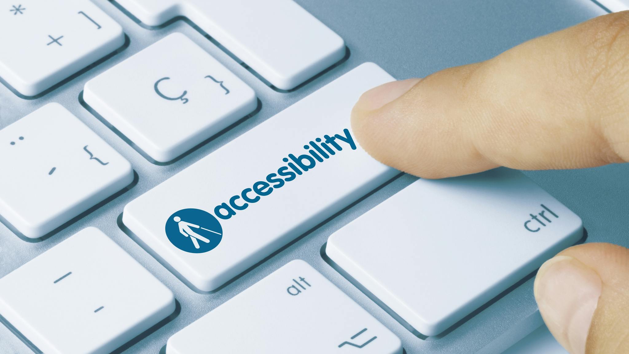 Accessibility concept image with finger on keyboard