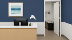 Duratec Omicron wallcovering in healthcare reception Duratec Omicron wallcovering in healthcare reception