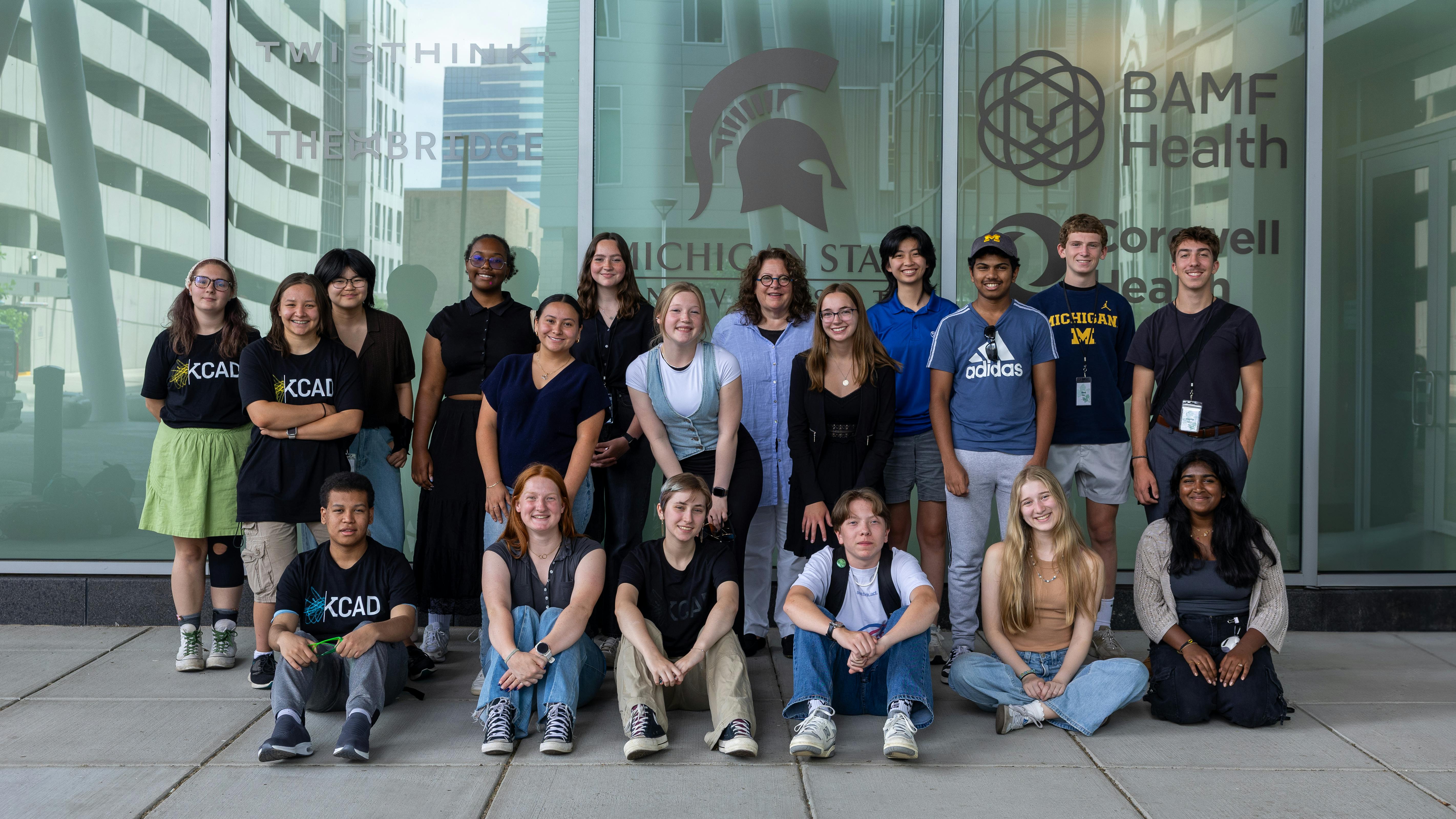 Wege Prize High School Collaborative Studio 2025 participants with program director Gayle DeBruyn