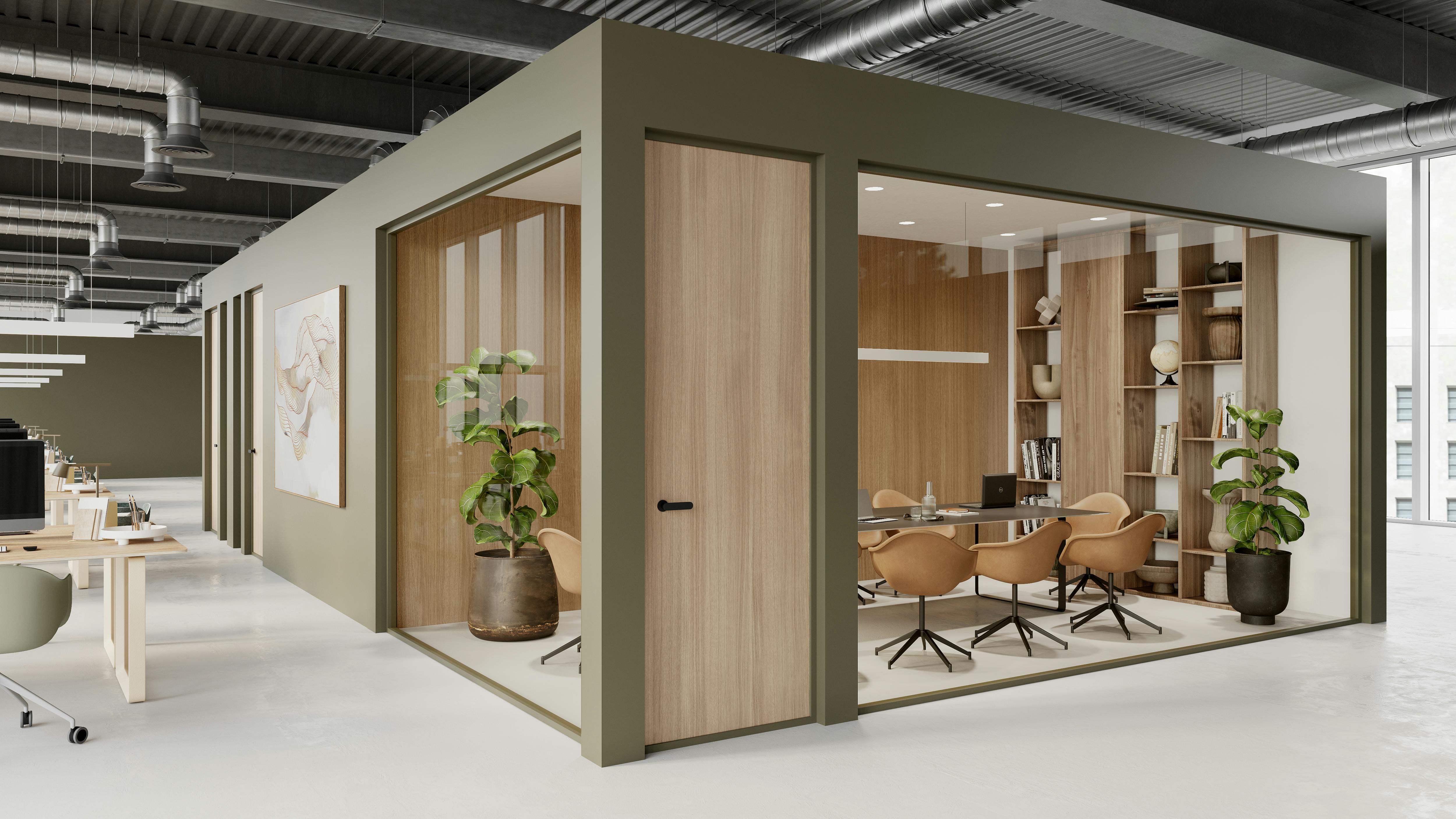 Modwall modular interiors create spaces within spaces.