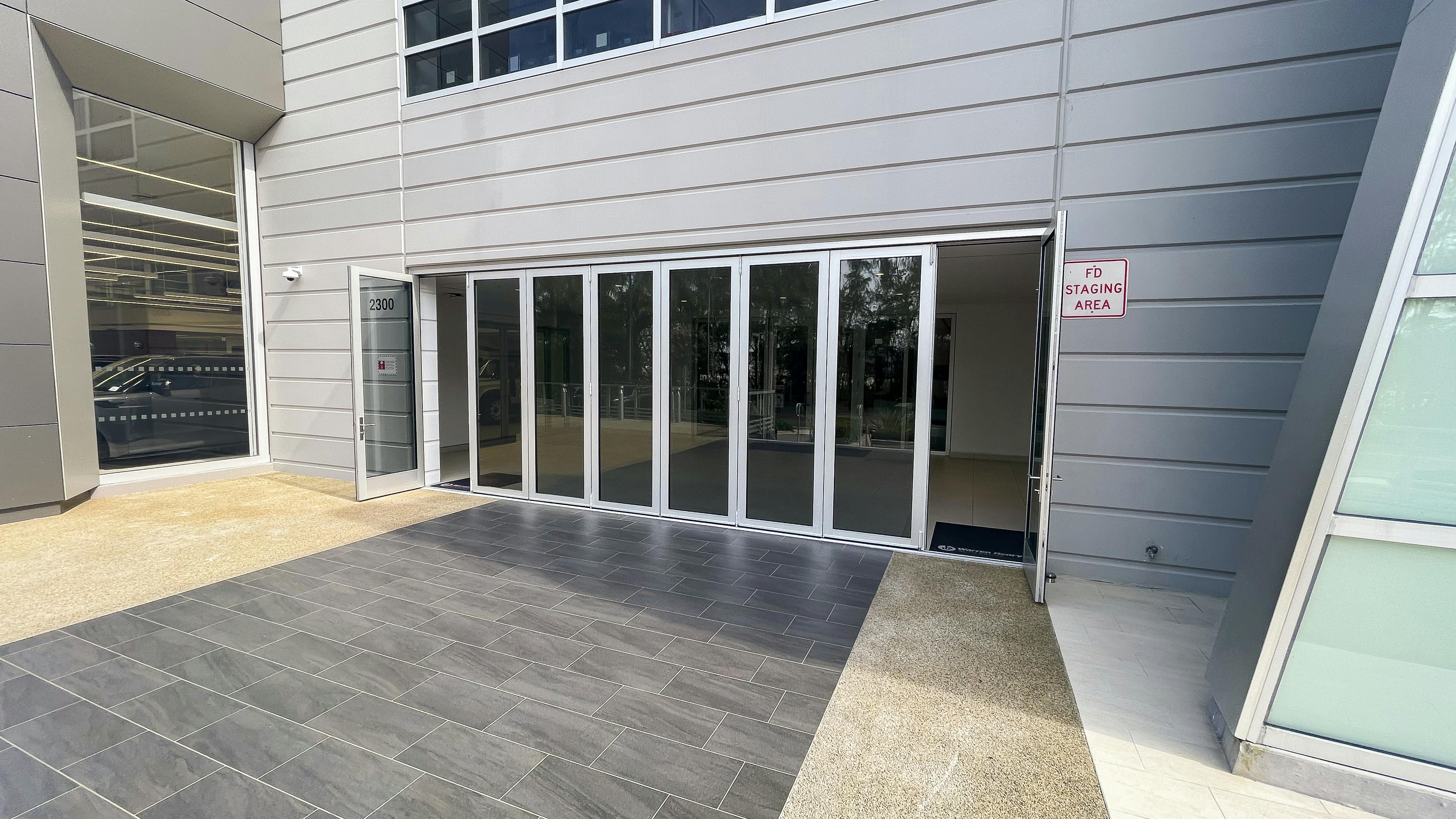 `Vista Fold Multi-Directional Folding Door System installed at a fire hall.
