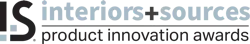 Interiors + Sources Product Innovation Awards logo. Interiors + Sources Product Innovation Awards logo.