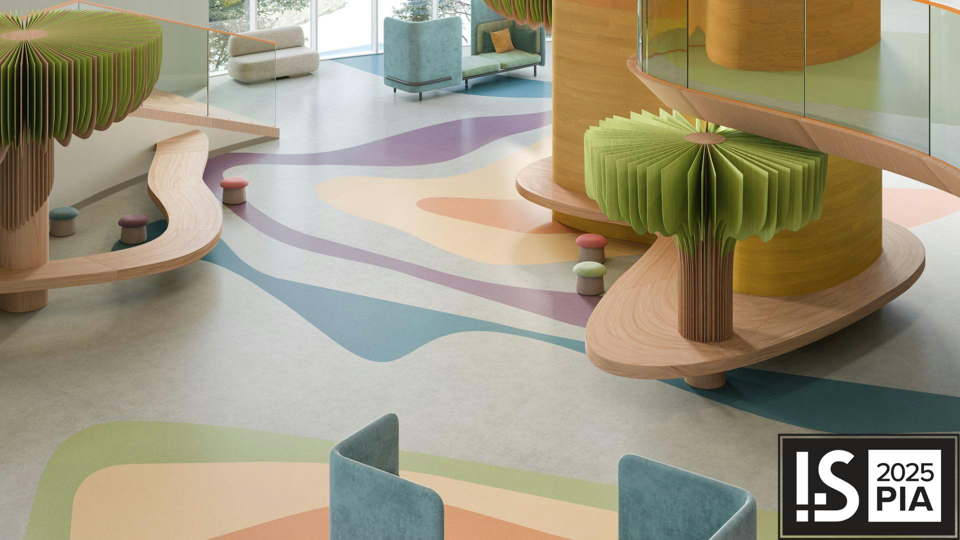 Acczent Chambray and Acczent Stones installed in a communal space.