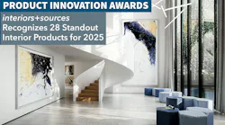 interiors+sources announces 28 winners in the 2025 Product Innovation Awards program. Background image of white lobby with blue, gold, and black modern artwork, from Wineo Flooring. interiors+sources announces 28 winners in the 2025 Product Innovation Awards program. Background image of white lobby with blue, gold, and black modern artwork, from Wineo Flooring.