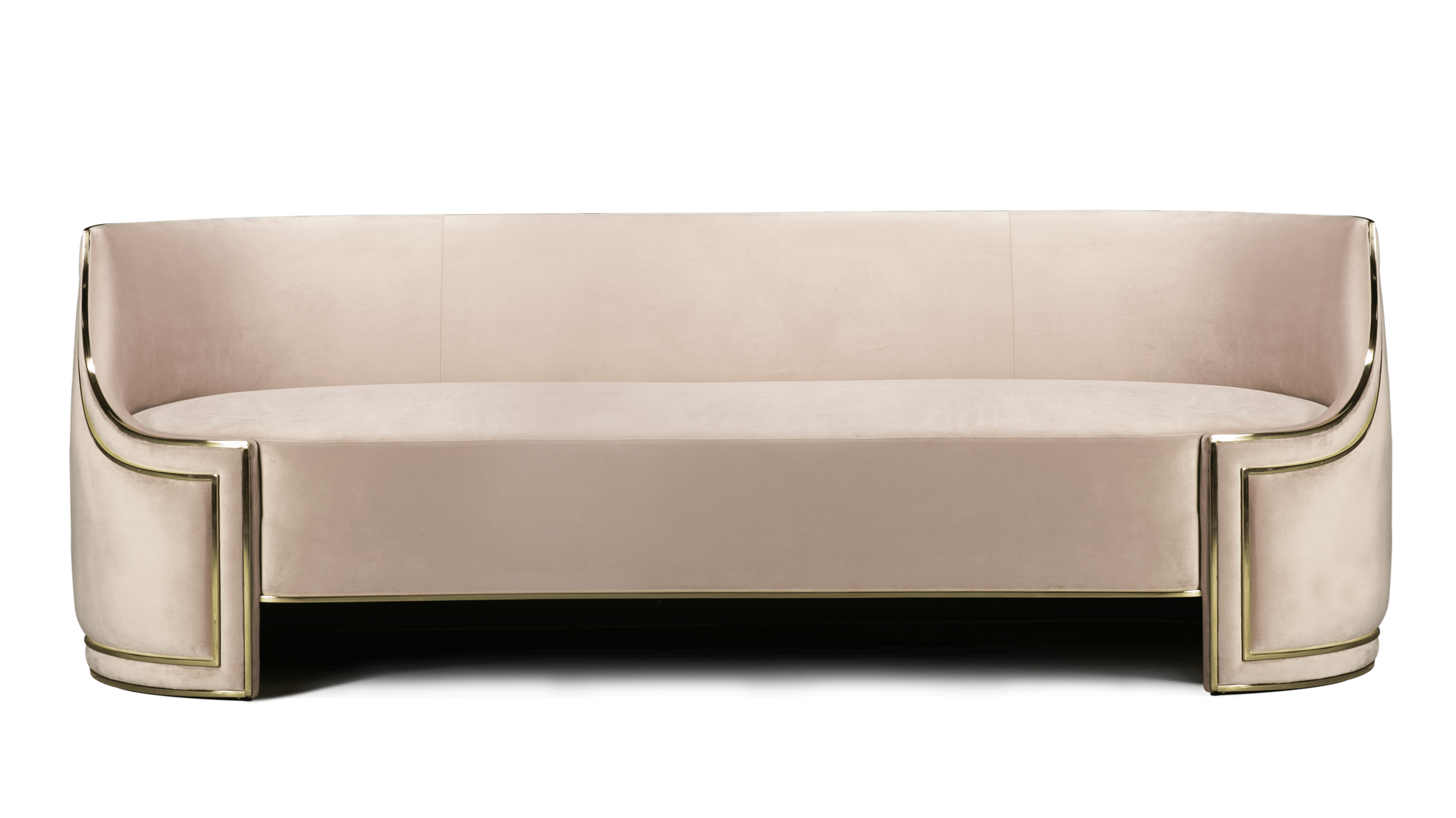 The VALENTINE Sofa was inspired by the power of love as a creative force and comes in various veltet colors, including this blush pink and red.