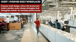 Commercial office and manufacturing/lab spaces adjoin in a cosmetics company building Commercial office and manufacturing/lab spaces adjoin in a cosmetics company building