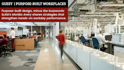 Commercial office and manufacturing/lab spaces adjoin in a cosmetics company building Commercial office and manufacturing/lab spaces adjoin in a cosmetics company building