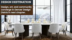 Breathtaking view of Rocky Mountain landscape from a Denver Design District showroom featuring a contemporary dining room scene Breathtaking view of Rocky Mountain landscape from a Denver Design District showroom featuring a contemporary dining room scene