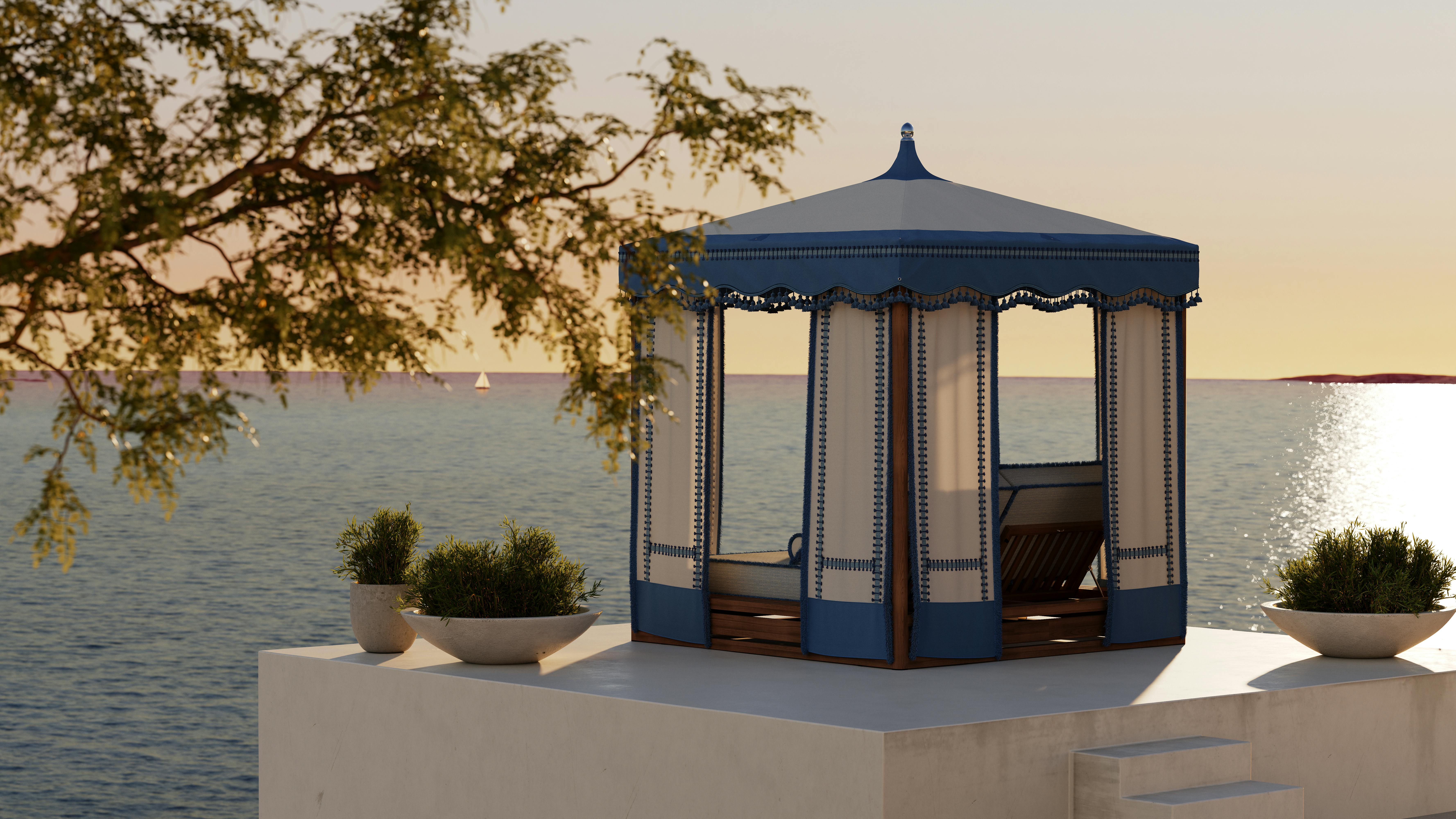 Lulu Day Lounge brings a sophisticated relaxation space to outdoor environments.