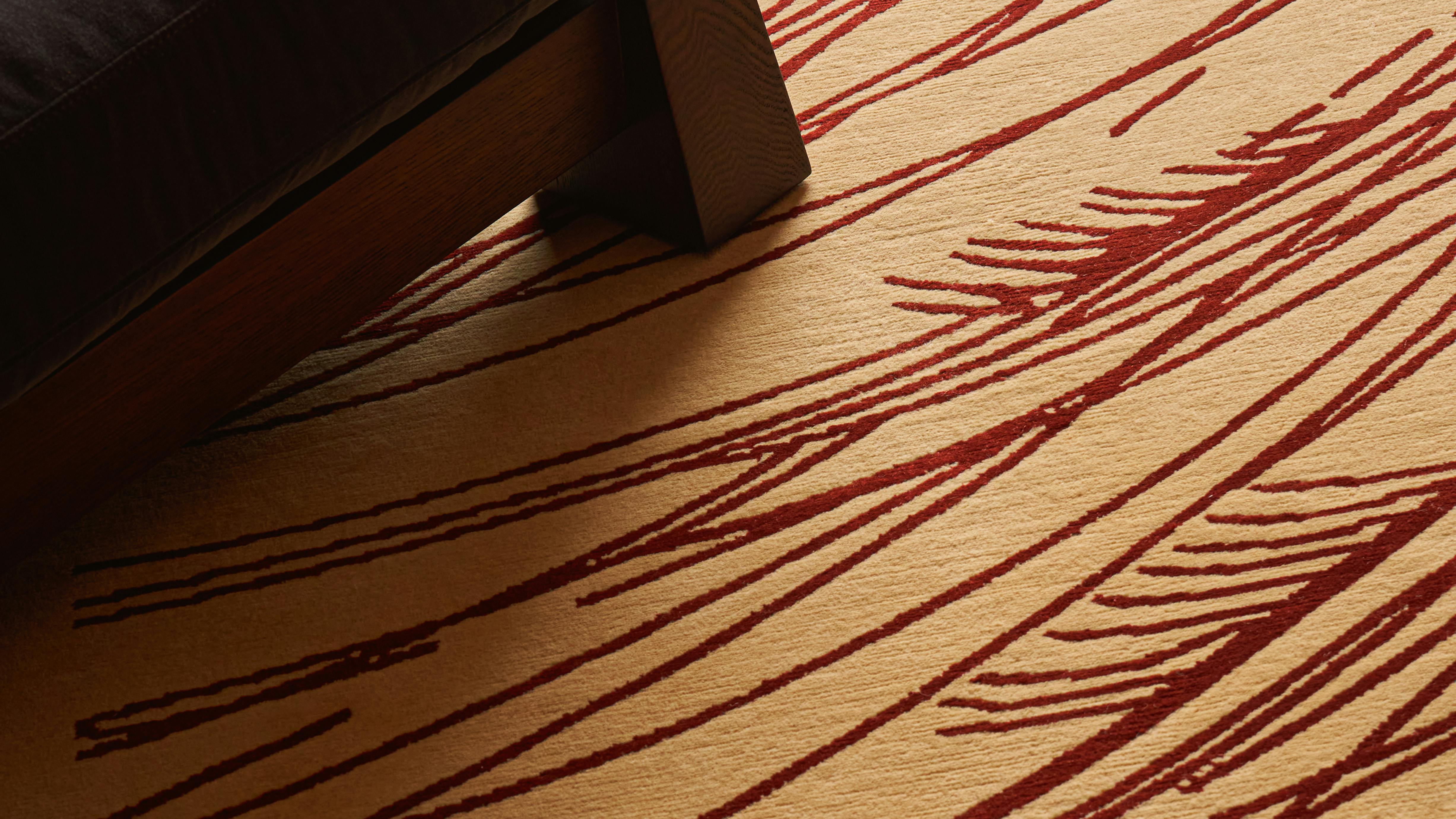 Sixpenny's Willow Rug Collection shown in Crane colorway.