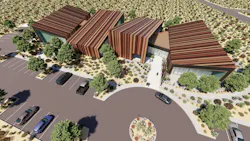 3D rendering of aerial view of Hualapai tribe building in Phoenix, AZ 3D rendering of aerial view of Hualapai tribe building in Phoenix, AZ