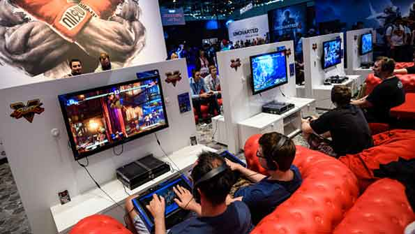 Attendees at Gamescom 2015 in Cologne Germany get their fill of PlayStation