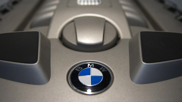Detail of a BMW engine at companys centennial celebration