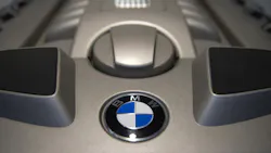 Detail of a BMW engine at companys centennial celebration Detail of a BMW engine at companys centennial celebration