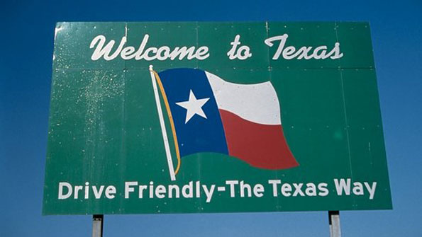 Texas road sign