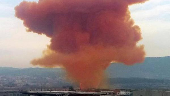 Chemical Cloud over Spanish Town after Factory Accident