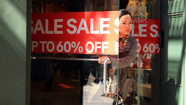 A seasonal shopping sale in New York