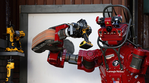 A DARPA competition robot completes a task