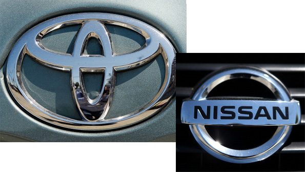 Toyota and Nissan logos