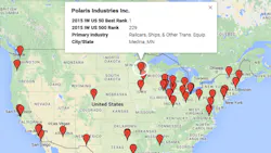 Map of the 2015 IndustryWeek 50 US Best Manufacturers Map of the 2015 IndustryWeek 50 US Best Manufacturers
