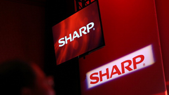 Sharp logos at the 2014 CES