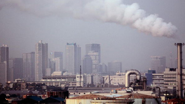 The Keihin Industrial Area in Kawasaki Japan