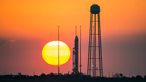 The Orbital Antares rocket prepared for its doomed launch October 2014