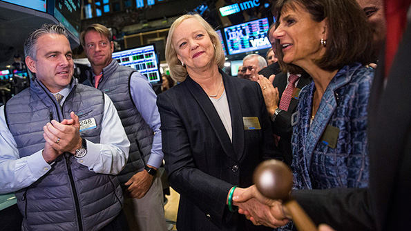 HPE CEO Meg Whitman at the New York Stock Exchange
