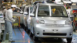 Line workers assemble Toyota cars at the companys Takaoka plant Line workers assemble Toyota cars at the companys Takaoka plant